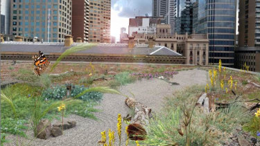 Artist's impression of the green roof at 1 Treasury Place